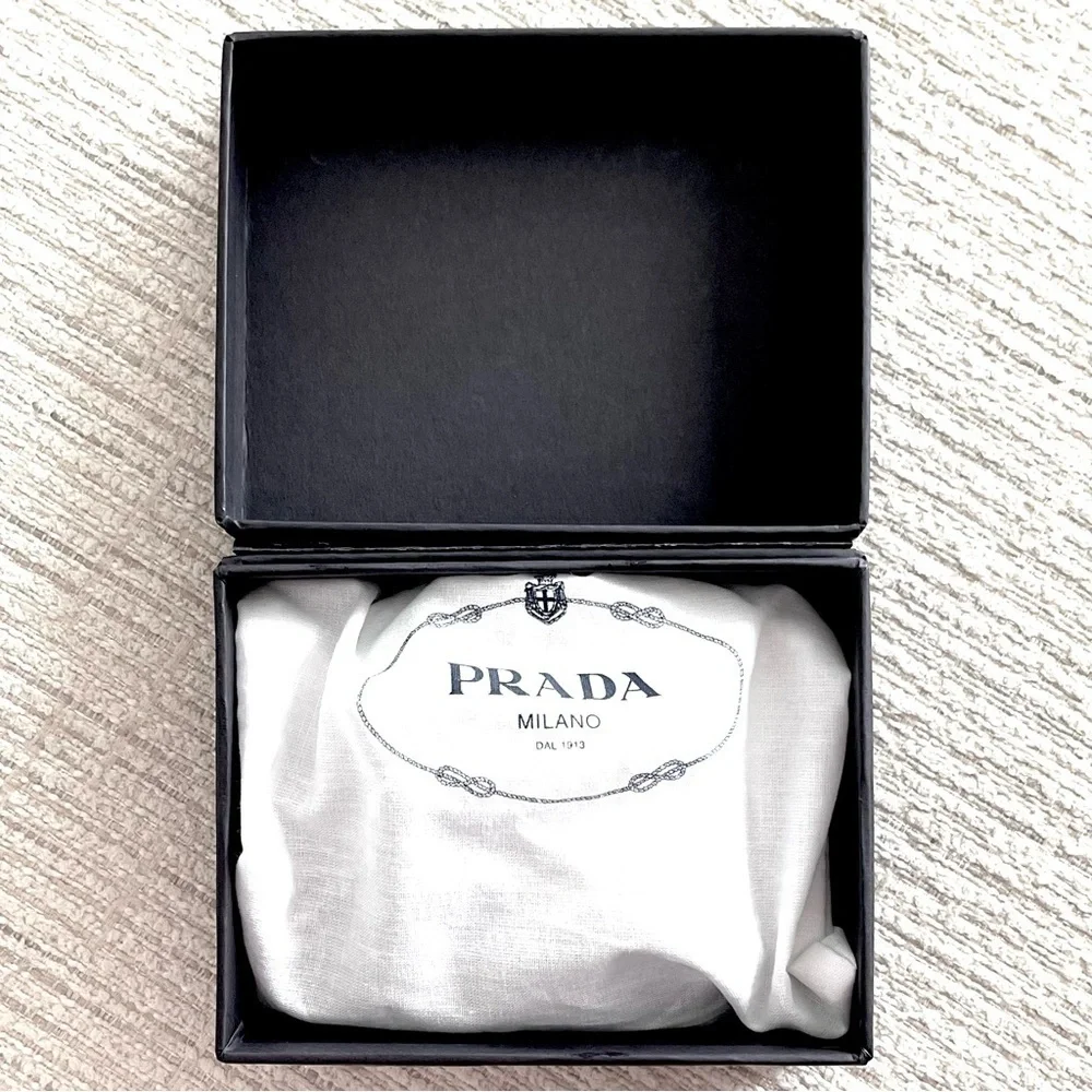 Prada Black Leather Dog Collar with Original Box & Dust Bag!